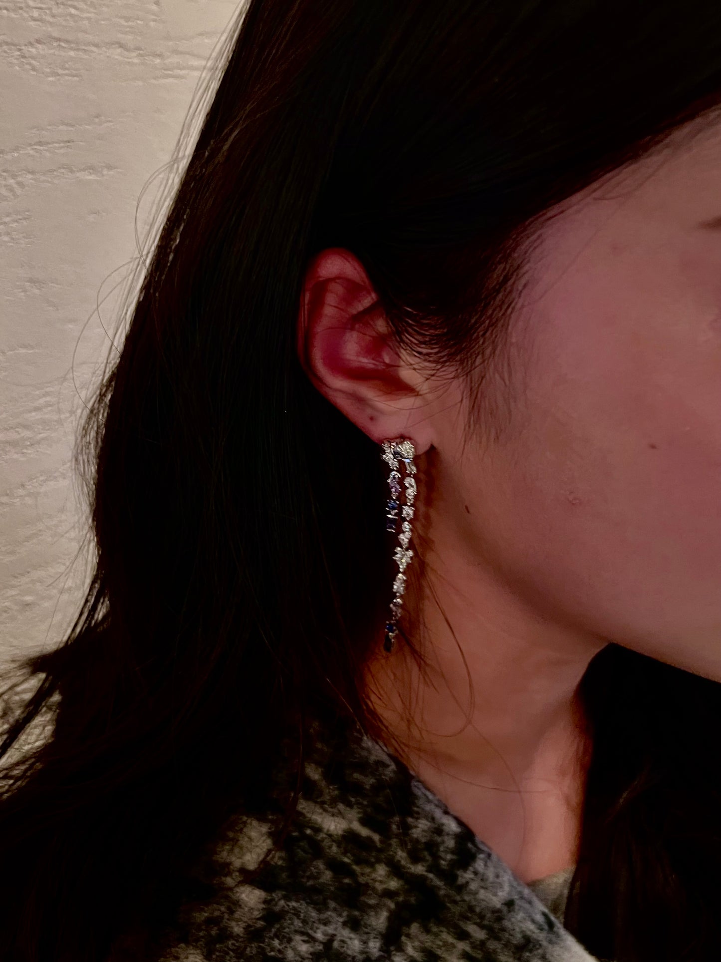 Auriella Asymmetrical Gemstone Dangle Earrings- Alberta