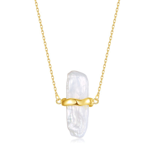 Auriella Hanging Baroque Pearl Necklace