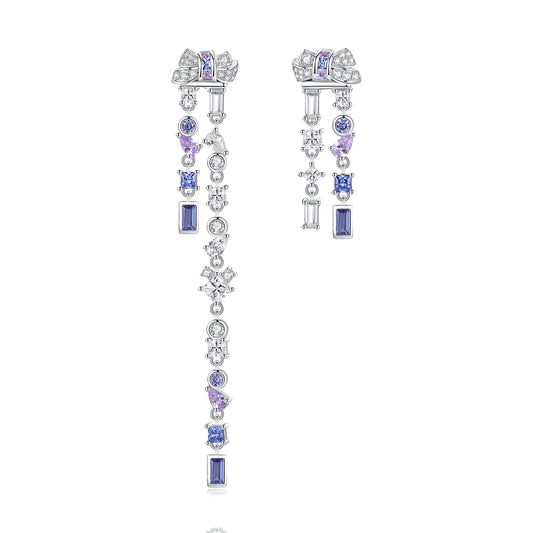 Auriella Asymmetrical Gemstone Dangle Earrings- Alberta