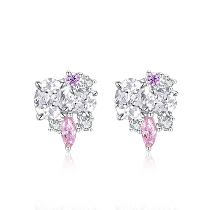 Sliver Bloom Snow Stud Earrings